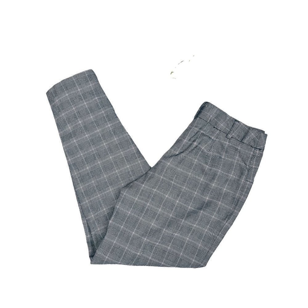 Vintage Fashion Bug Slacks Plaid Zipper Hem Slim Grey 8 - Picture 2 of 4